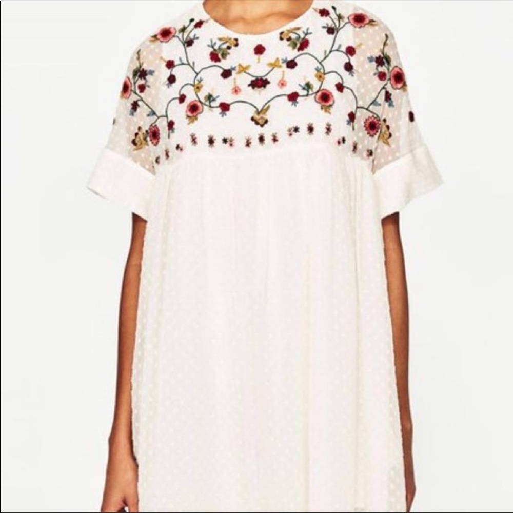 Zara Embroidered Floral Dress